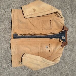 Vintage Carhartt Detroit Duck Canvas Jacket Blanket Lining Distressed Rusty Desi